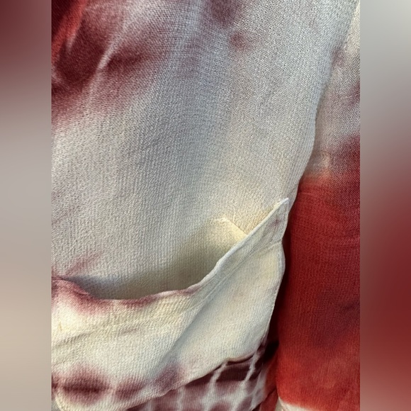 NWOT Raga Anthropologie Red Tie Dye Sheer Long Sleeve Button Up Shirt - Picture 7 of 9
